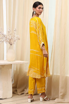 Mustard Yellow Printed Straight Suit Set image number 4