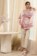 Off-White-Pink Modal Blend Straight Printed Short Kurta image number 0