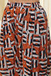 Orange-Beige Viscose Rayon Straight Printed Fusion Set image number 2