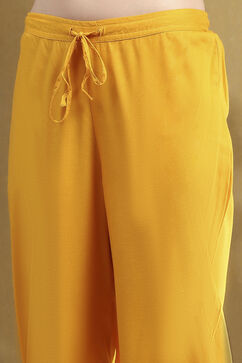Yellow Embroidered Festive Straight Suit Set image number 2