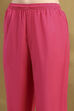 Pink Viscose Blend Printed Straight Kurta Set image number 2