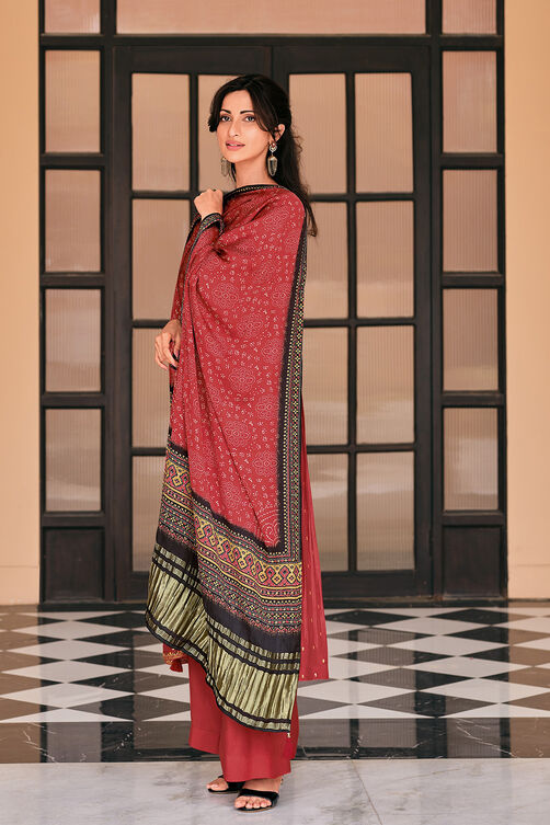Blue Viscose Silk Woven Unstitched Suit Set image number 1