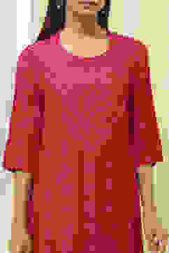 Red Shantoon Asymmetric Suit Set image number 1