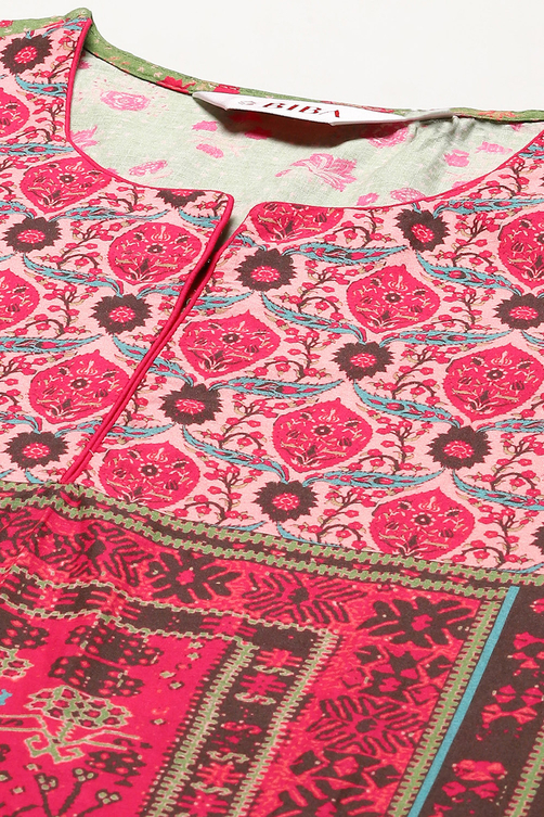 Green Cotton Straight 2 Piece Set image number 1