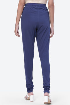 Navy Cotton Solid Churidar image number 4