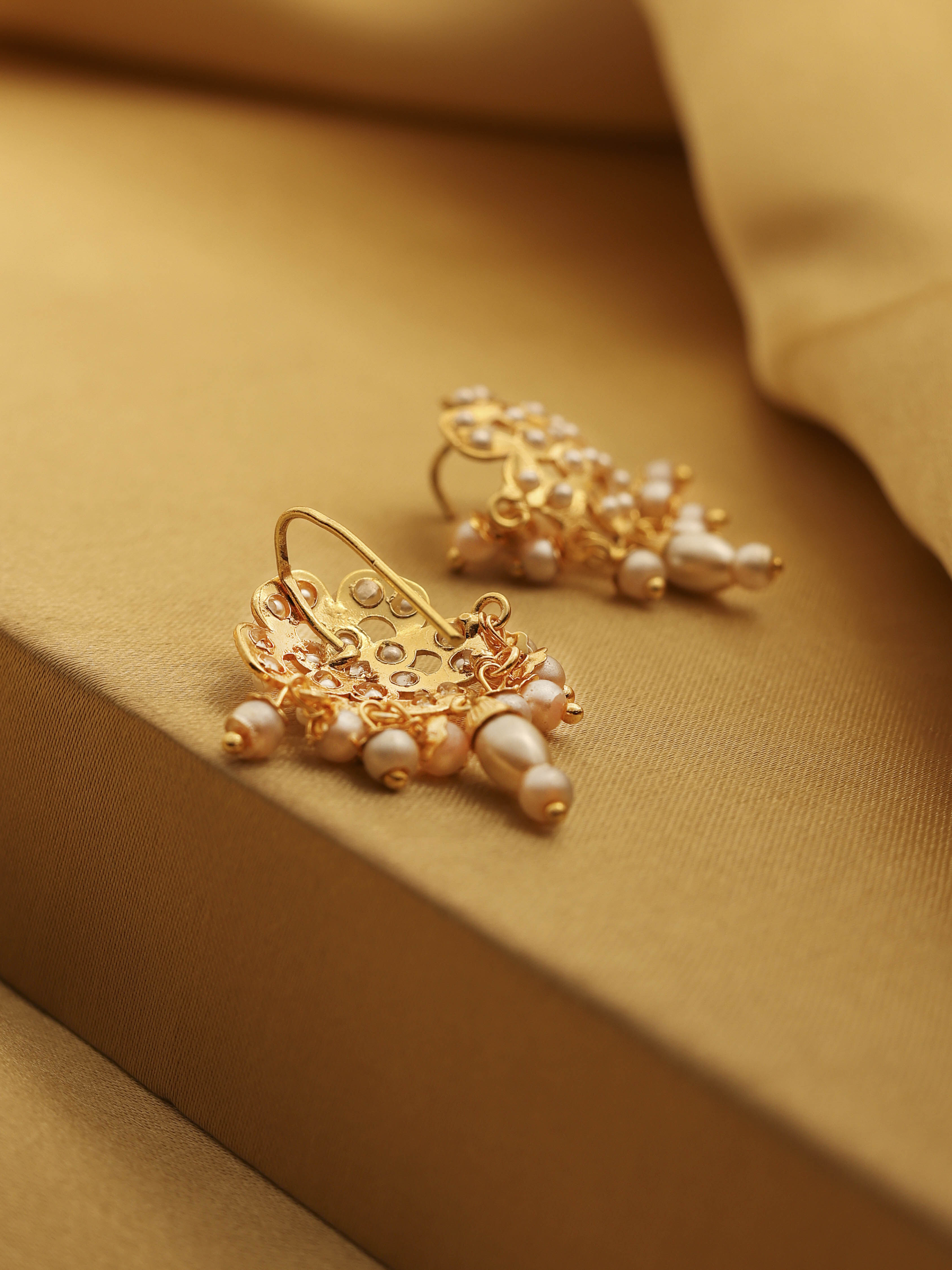 White Gold Plated Brass Drop & Dangler Earrings image number 2