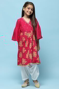 Pink Cotton Short Kurti image number 6