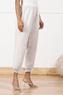 White Regular Cotton Pants image number 3