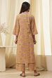 Green Cotton Printed Straight Suit Set image number 4