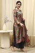 Grey Tissue Printed Embroidered Unstitched Suit Set image number 6