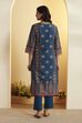 Beige & Red Cotton Printed Straight Kurta image number 5