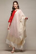 Cream & Gold-Toned Yard-Dyed Dupatta image number 2