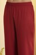 Rust Viscose Blend Straight Suit Set image number 2