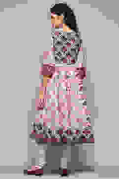 Cream Polyester Anarkali Suit Set image number 5