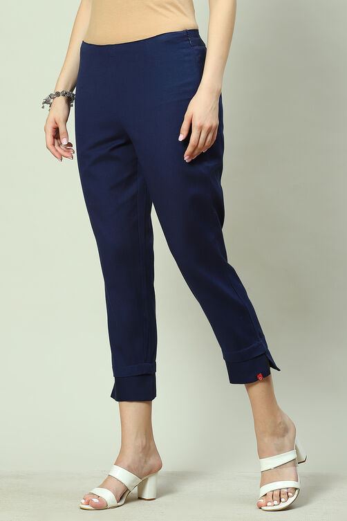 Grey Cotton Flax Pants image number 2
