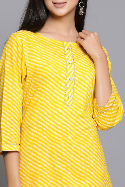 Yellow Unstitched dress material Suit Set image number 1