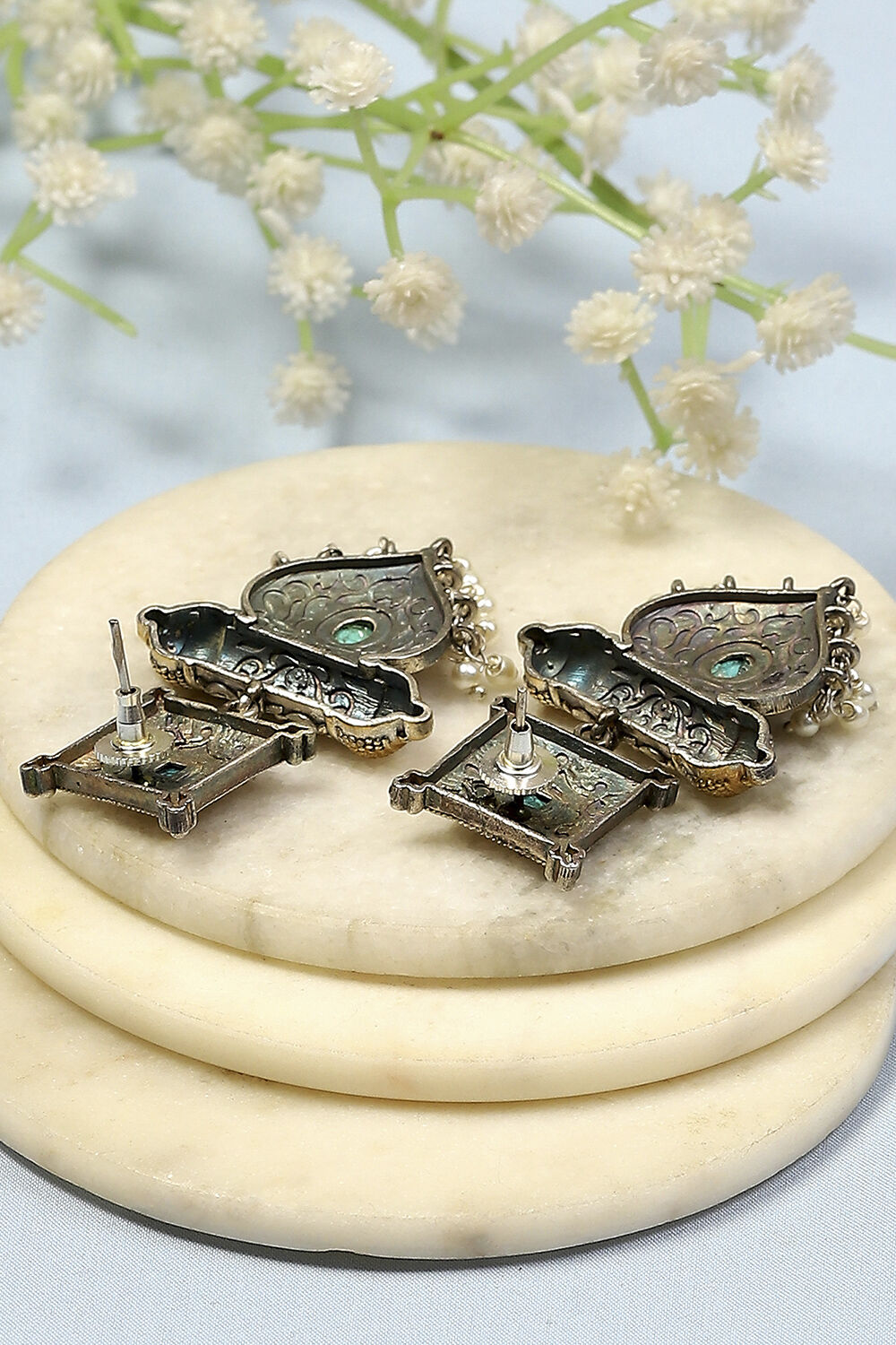 Turquoise Brass Drop & Danglers image number 2