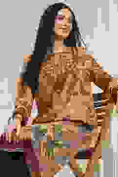 Beige Printed Straight Kurta image number 6