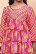 Pink Polyester Printed Tiered Suit Set image number 1