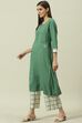Pink & Purple Solid Rayon Straight Suit Set image number 5