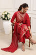 Red Cotton Straight Kurta Palazzo Suit Set