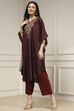 Blue-Brown Satin Printed Fusion Set image number 3