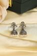White Oxidised Brass Pearl Studded Jhumkas image number 0