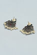 Oxidised Green Pink Earrings image number 2