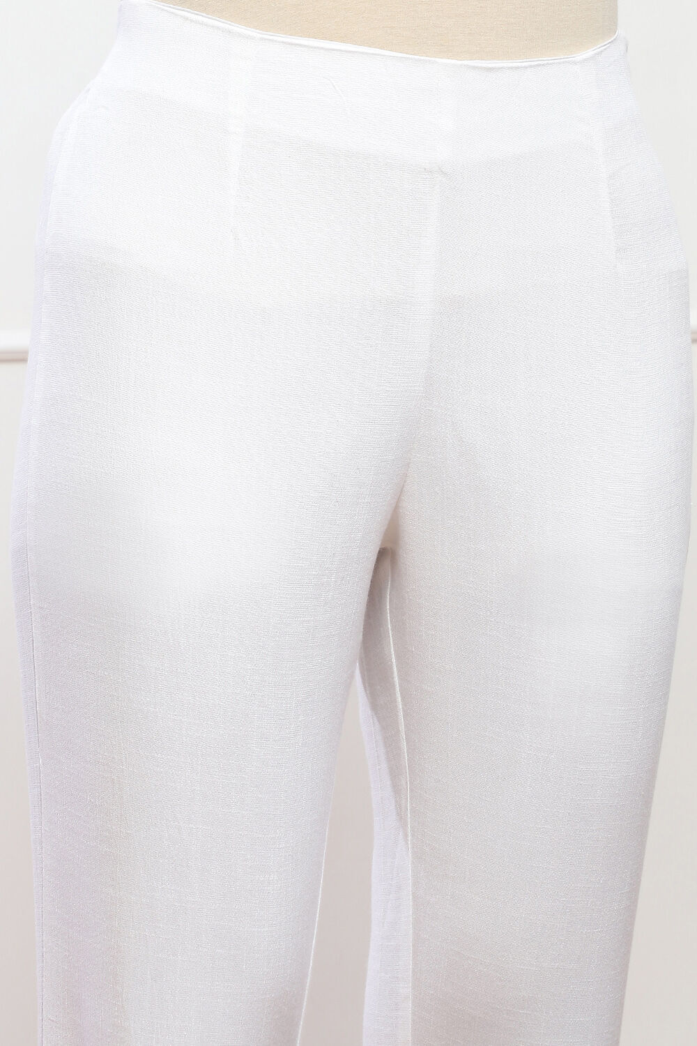 Beige Viscose Lycra Solid Pant image number 1