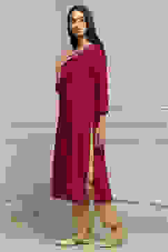 Pink Viscose Rayon Straight Dyed Kurta image number 2