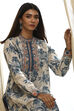 Beige and Teal Pure Cotton Straight Kurta Set image number 7