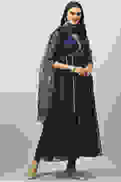 Blue Art Silk Kalidar Kurta Churidar Suit Set image number 6