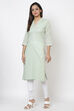 Ivory Cotton Straight Yarndyed Kurta image number 3