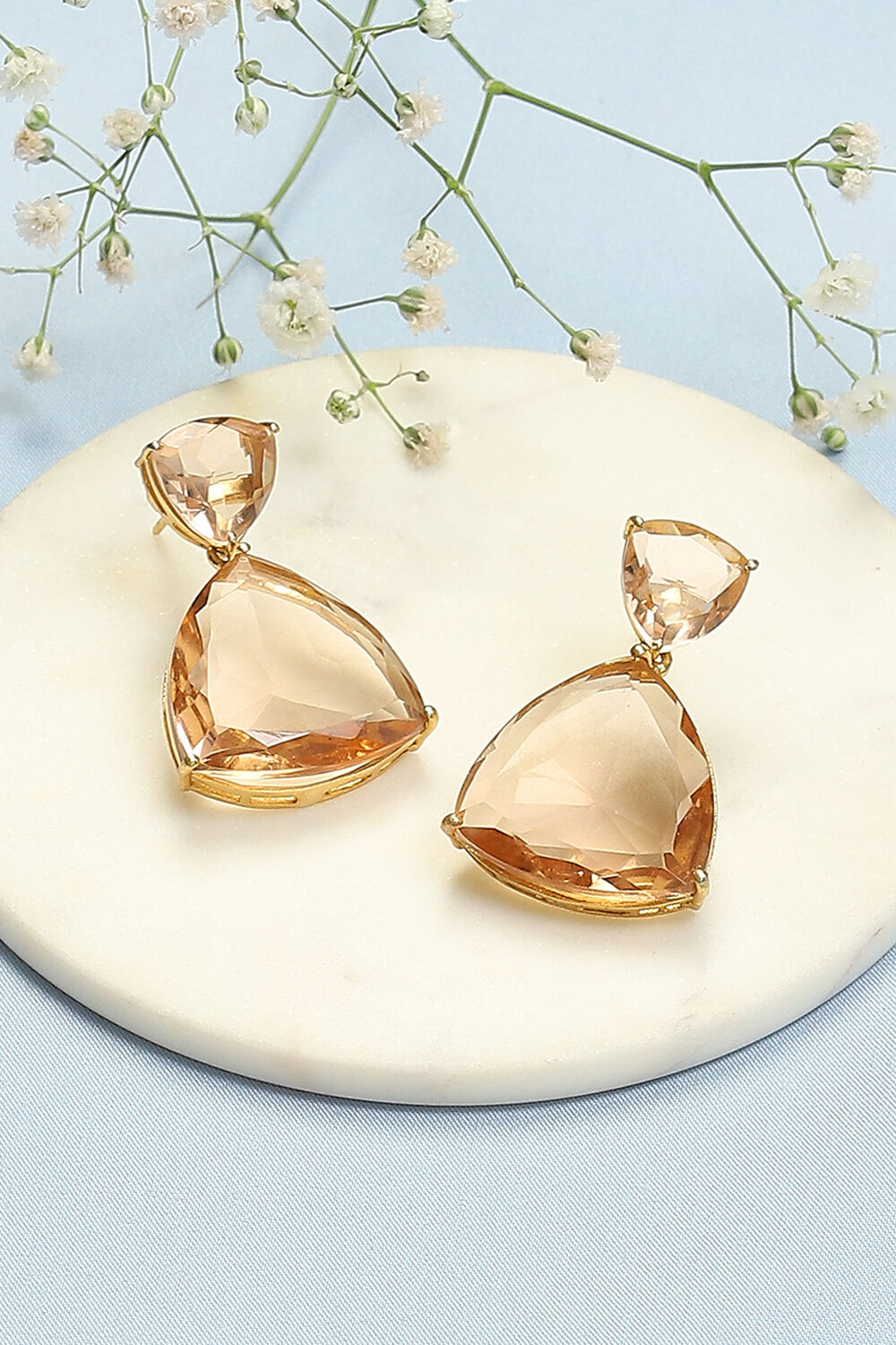Peach Brass Earrings image number 0