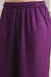 Purple Polyseter Blend Straight Printed Fusion Set image number 2
