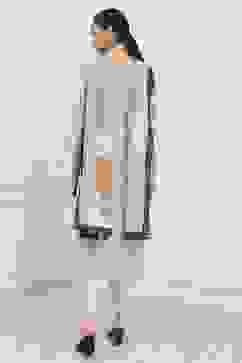 Off White Linen Blend Printed Unstitched Suit Set image number 5