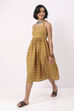 Yellow Cotton Printed Straight Dress image number 1