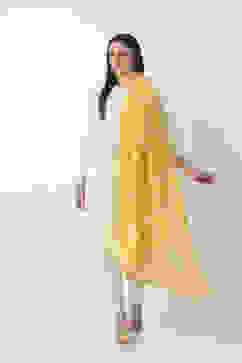 Yellow Mul Chanderi Dupatta image number 2