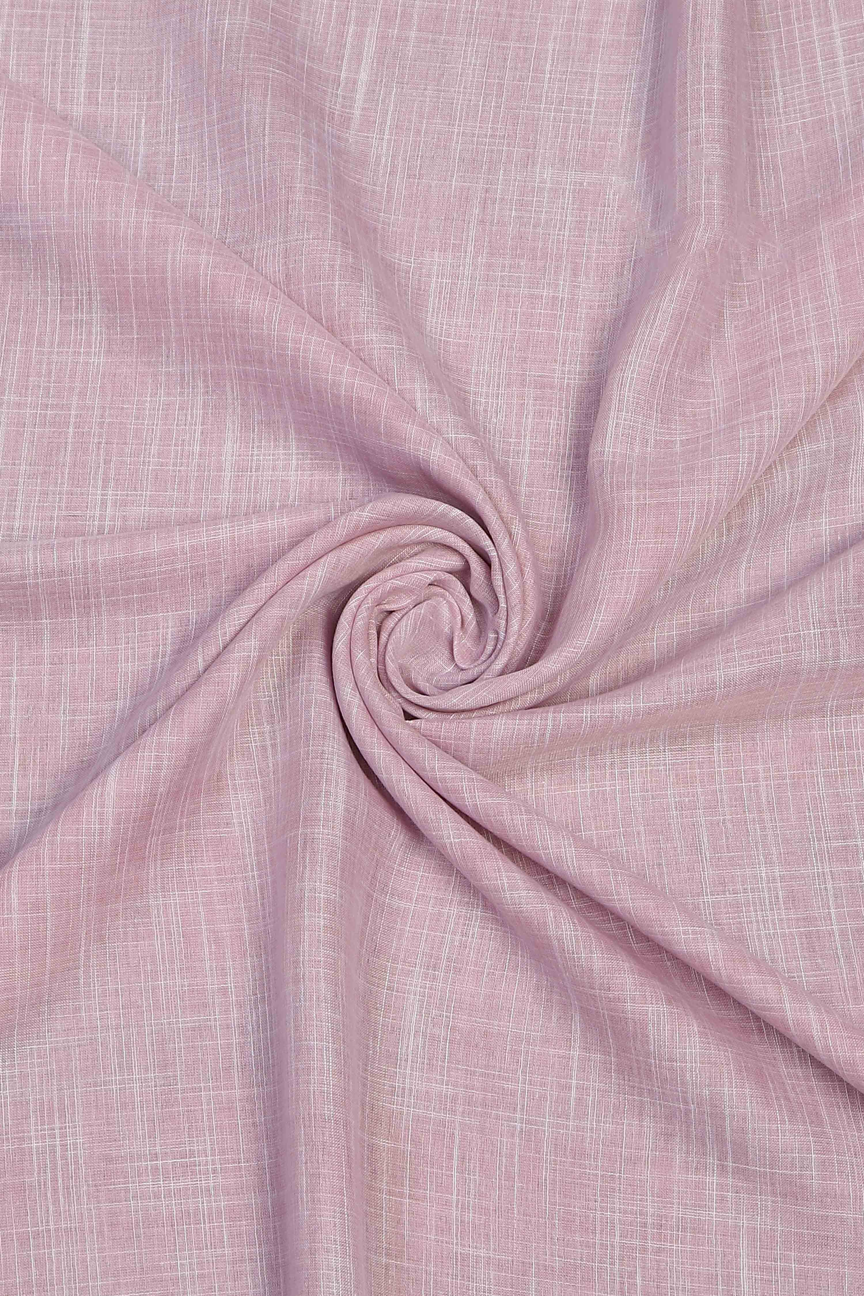 Pink Linen Unstitched Suit Set image number 2