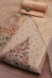Light Orange Tissue Hand Embroidered Unstitched Suit Set image number 0