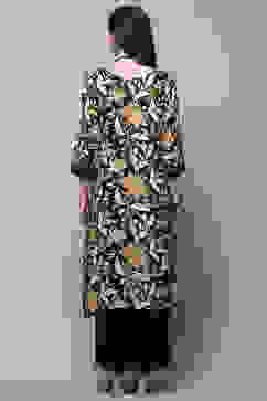 Black Rayon Straight Kurta Set image number 4