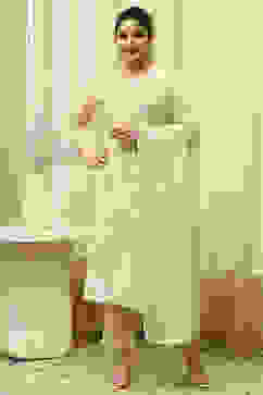 Lime Cotton Machine Embroidered Unstitched Suit Set image number 1