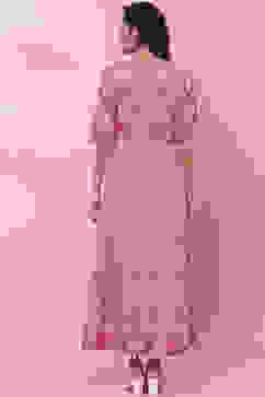 Onion Pink Cotton Printed Kurta Dress image number 4