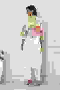 Beige Cotton Straight Suit Set image number 4