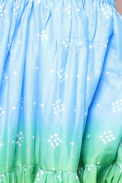 Green Cotton Tiered Skirt image number 6
