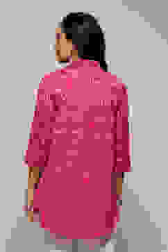 Fuchsia Ikat Straight Yarndyed Shirt image number 4