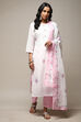 Pink Linen Digital Print Unstitched Suit Set image number 8
