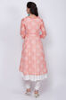 Peach Art Silk Front Open Kurta Churidar Suit Set image number 5