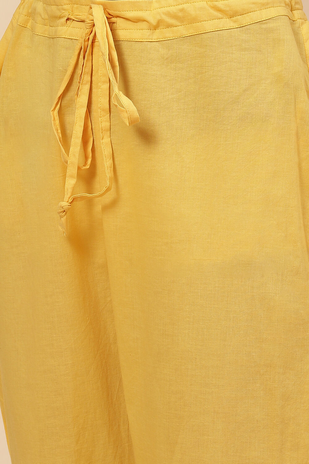 Yellow Art Silk Straight Kurta Regular Pant Suit Set image number 3