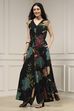 Black Viscose Rayon Straight Printed Jumpsuit image number 2